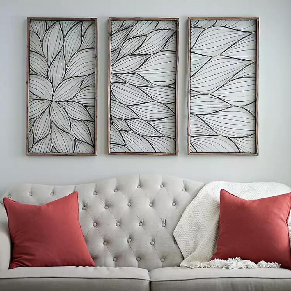 Kirkland’s Abstract Floral Panel Plaques, Set of 3 | Wall Panels Art & Decor